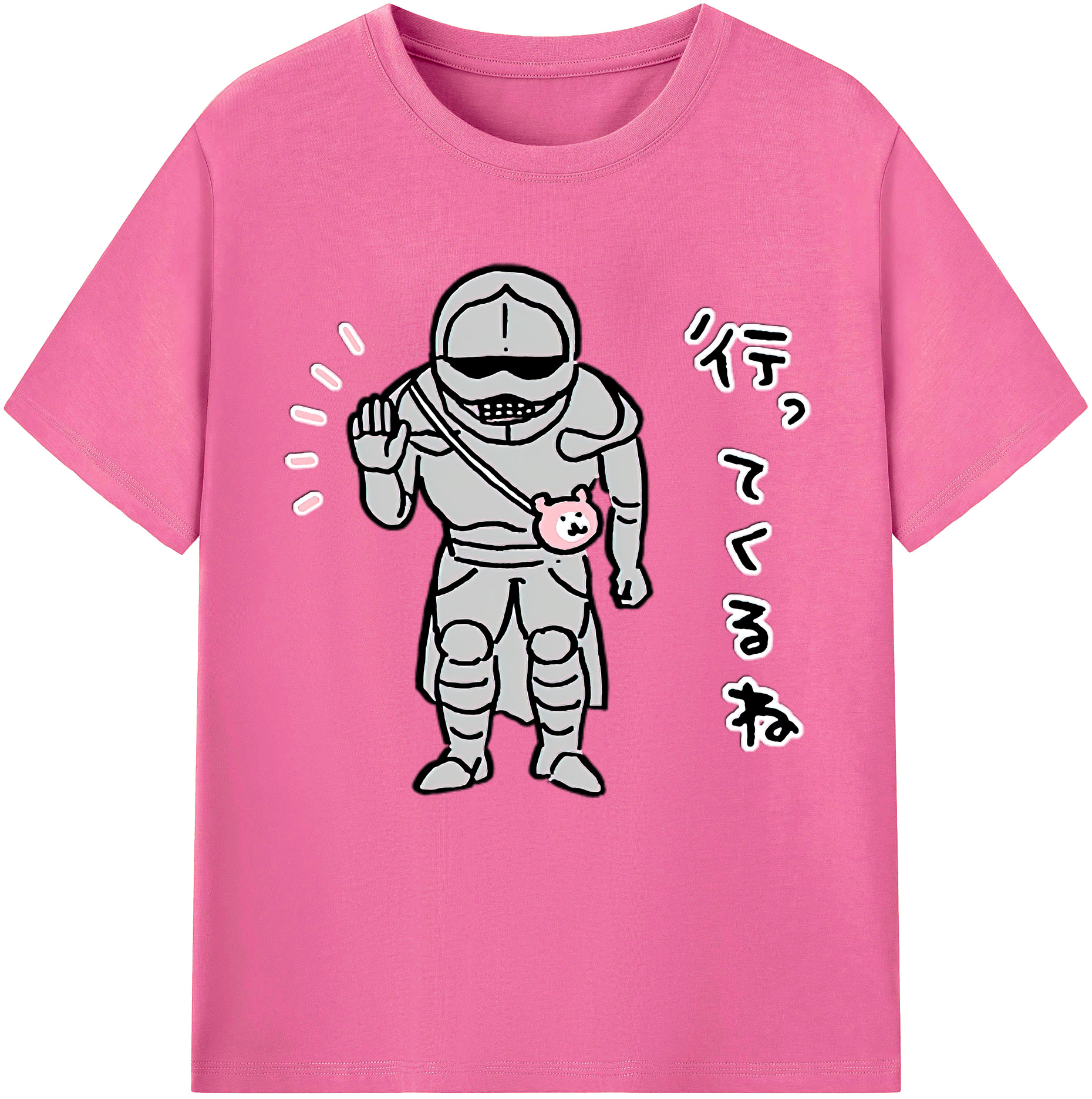 （画像用） ちいかわ 労働の鎧さん Chii-kawa Mr. Armor of Labor レディースカジュアルプリントTシャツ（綿100％）
